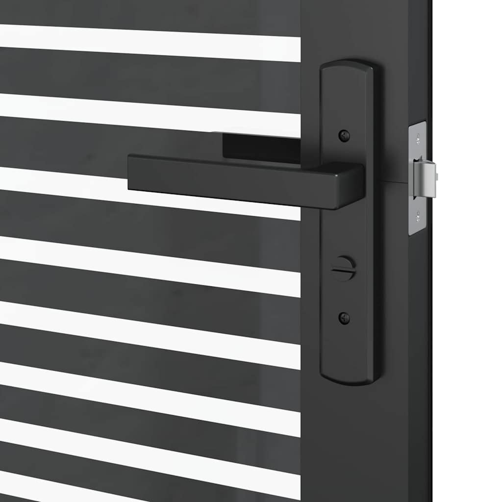 Porta in Vetro Rigato Nero 83 x 3,5 x 201,5 cm Alluminio