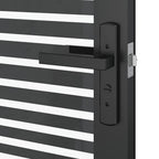 Porta in Vetro Rigato Nero 93 x 3,5 x 201,5 cm Alluminio