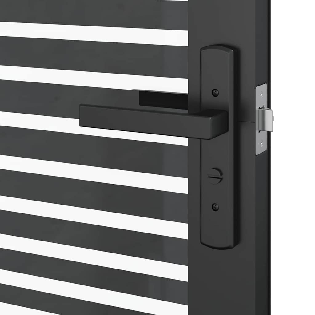 Porta in vetro rigato nero 102,5 x 3,5 x 201,5 cm alluminio