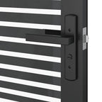 Porta in vetro rigato nero 102,5 x 3,5 x 201,5 cm alluminio