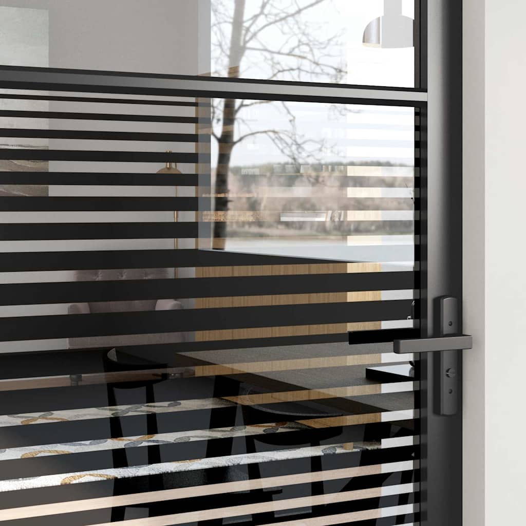 Porta in vetro rigato nero 102,5 x 3,5 x 201,5 cm alluminio
