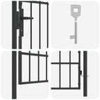 Cancello per recinzione BOXTEL 103 x 225 cm - Acciaio verniciato grigio
