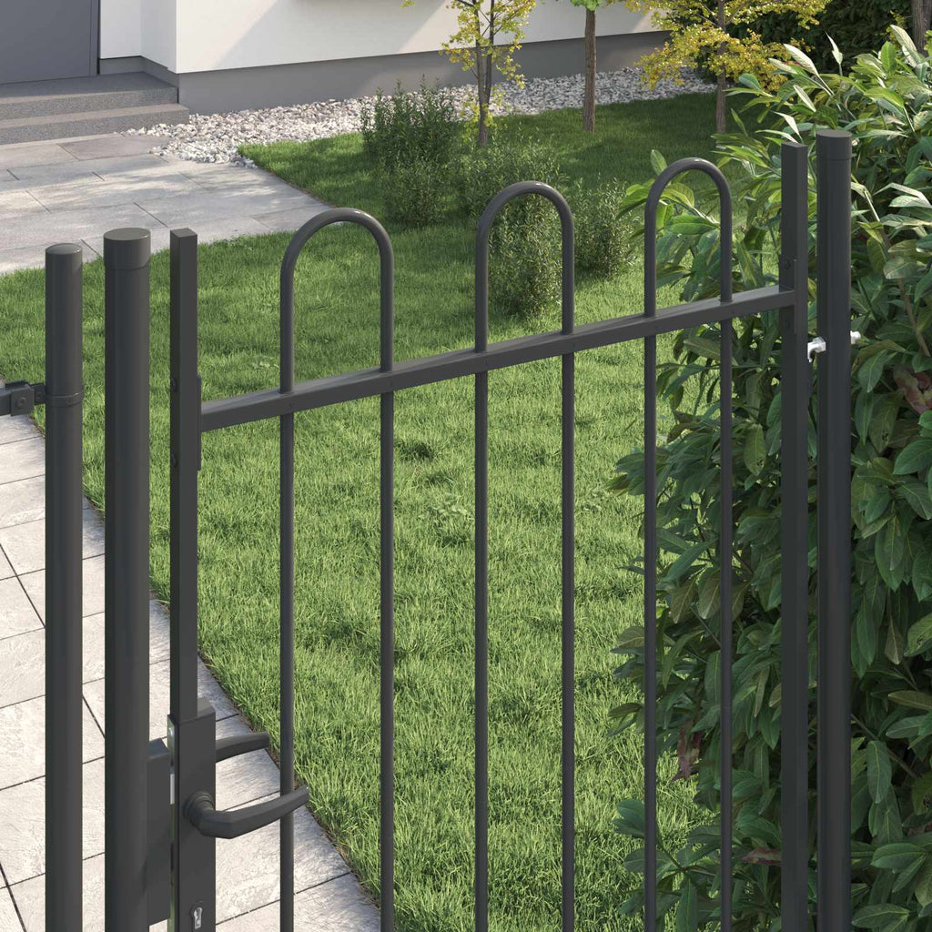 Cancello per recinzione BOXTEL 103 x 225 cm - Acciaio verniciato grigio