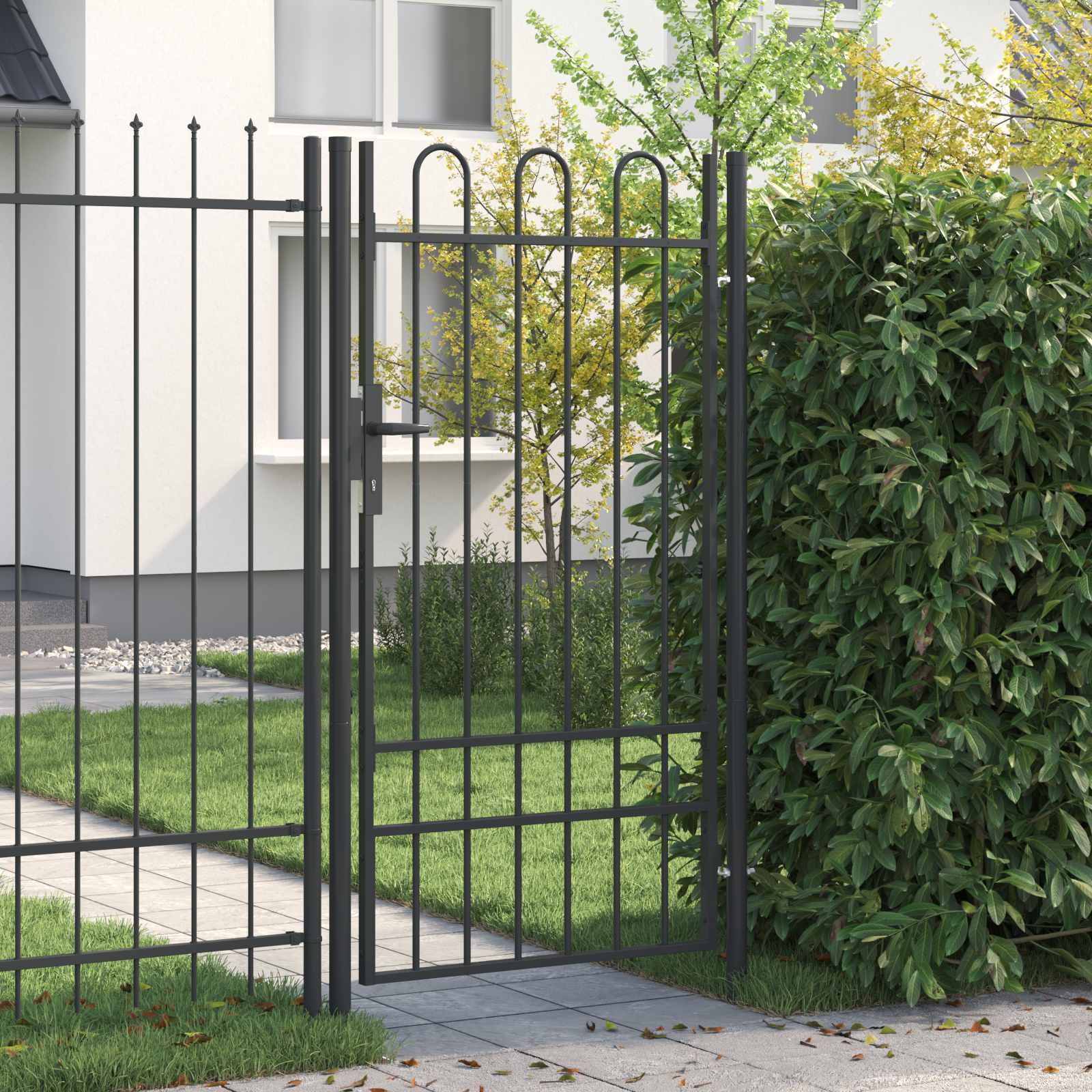 Cancello per recinzione BOXTEL 103 x 225 cm - Acciaio verniciato grigio