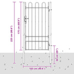 Cancello per recinzione BOXTEL 103 x 225 cm - Acciaio verniciato grigio
