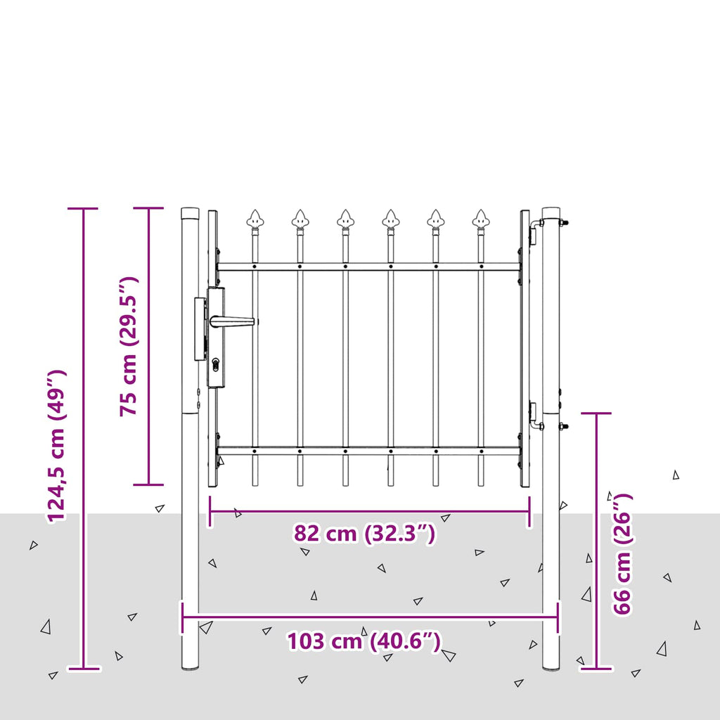 Cancello per recinzione BOXTEL 103 x 124,5 cm