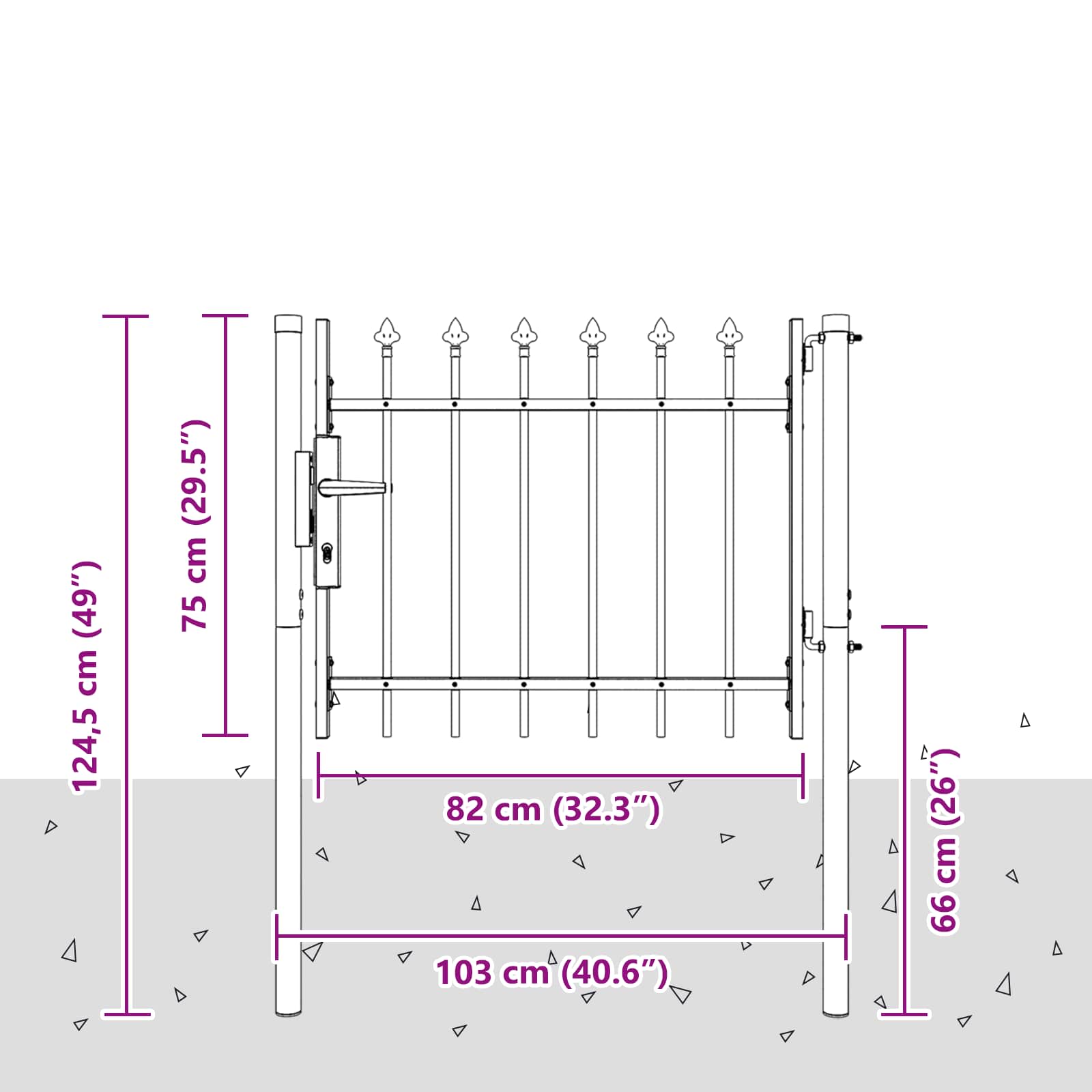 Cancello per recinzione BOXTEL 103 x 124,5 cm