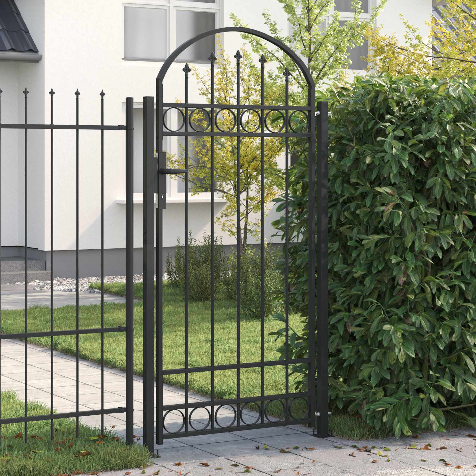 Palo della recinzione ASSEN 200 x 88 x 14 cm Acciaio Grigio
