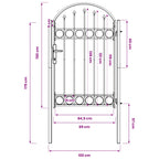 Cancello per recinzione ASSEN 100 x 150 cm grigio