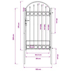 Cancello per recinzione ASSEN 100 x 175 cm grigio