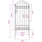 Cancello per recinzione ASSEN 100 x 195 cm grigio
