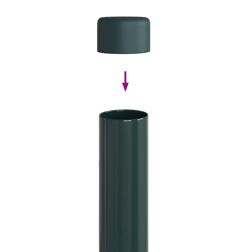 Palo della recinzione 12 pezzi Verde 60 cm - Acciaio verniciato