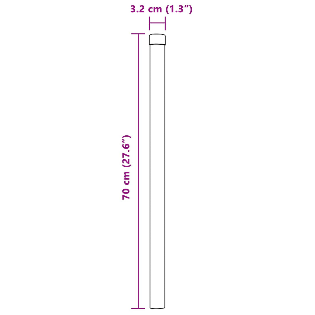 Palo della recinzione 12 pezzi acciaio verde 70 cm