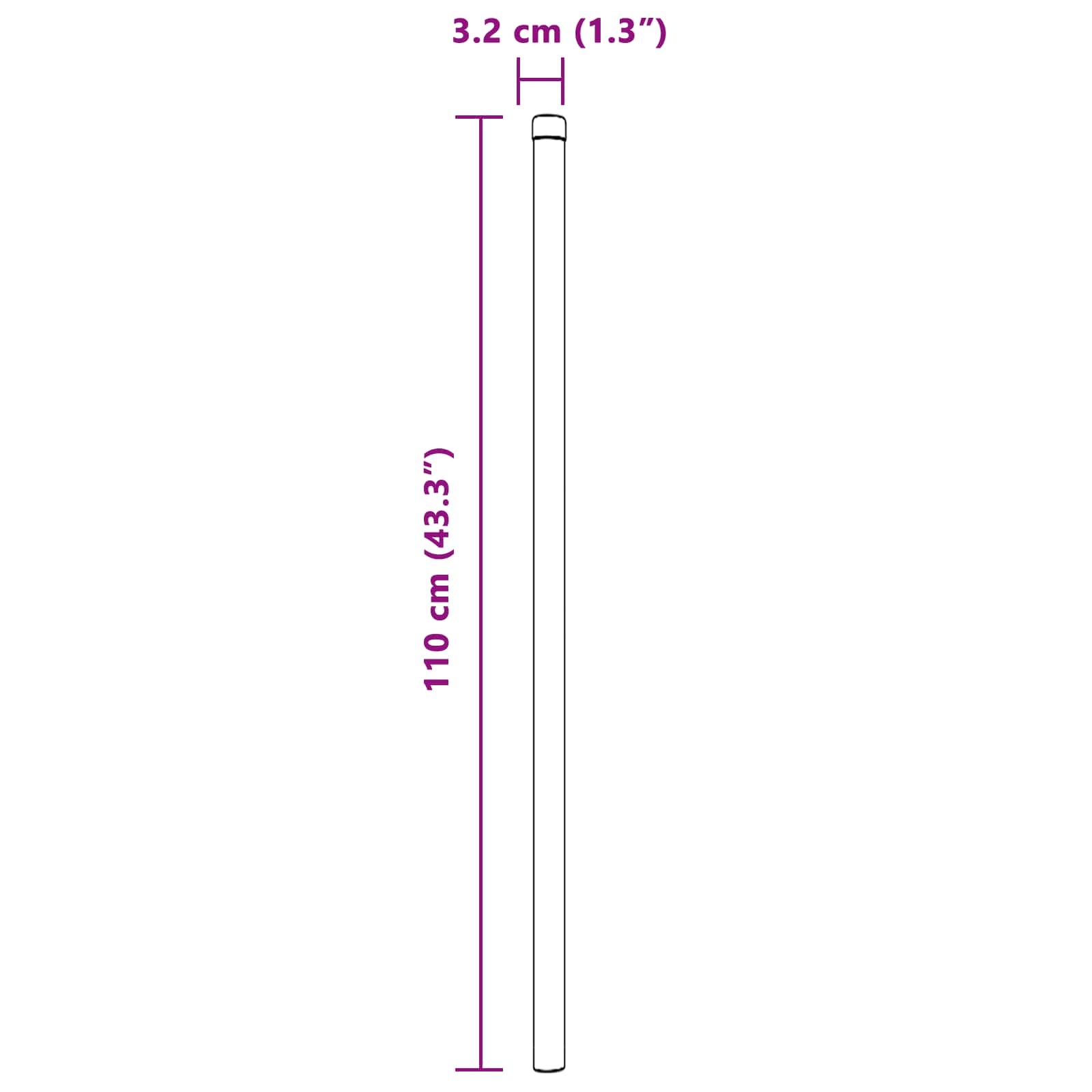Palo per recinzione 110 cm verde - Set 12 pezzi
