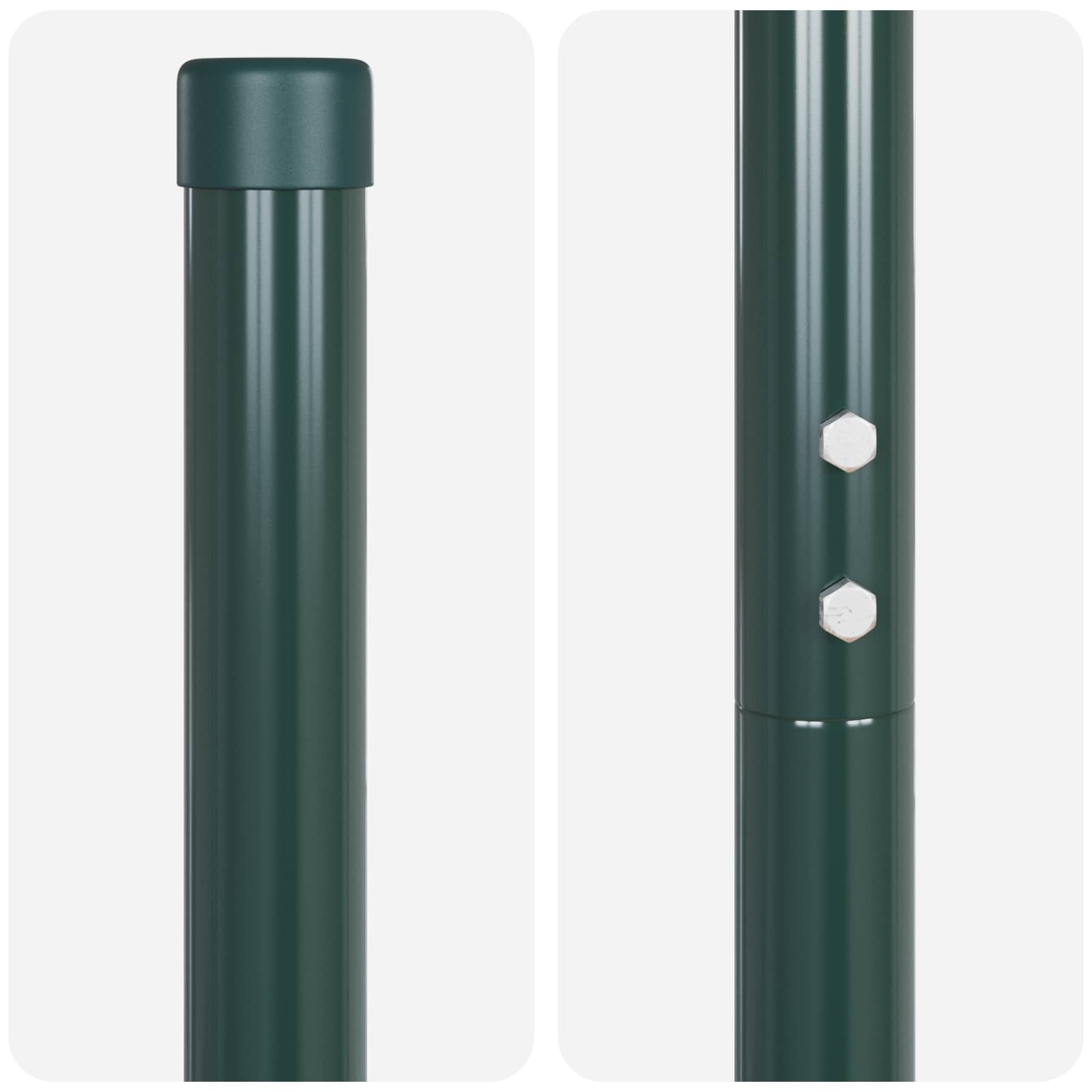 Palo della Recinzione 2 pz Verde Acciaio Verniciato a Polvere 160 cm