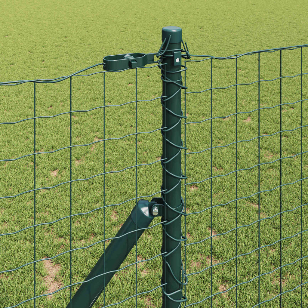 Palo recinzione 12 pezzi verde acciaio verniciato a polvere