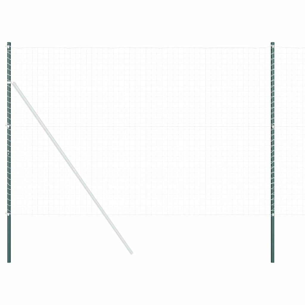Palo della recinzione 12 pezzi Verde Acciaio Verniciato a Polvere 210 cm