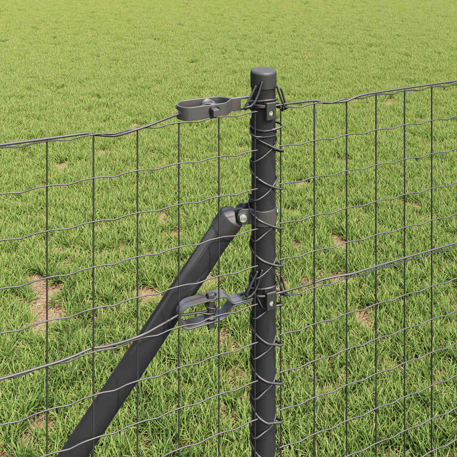 Palo della recinzione 2 pezzi Grigio 50 cm