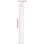 Palo recinzione acciaio verniciato 70 cm grigio - Set 12 pezzi