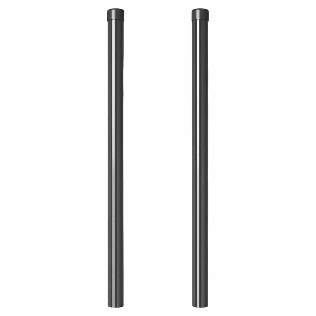 Palo recinzione in acciaio 2 pezzi grigio 80 cm