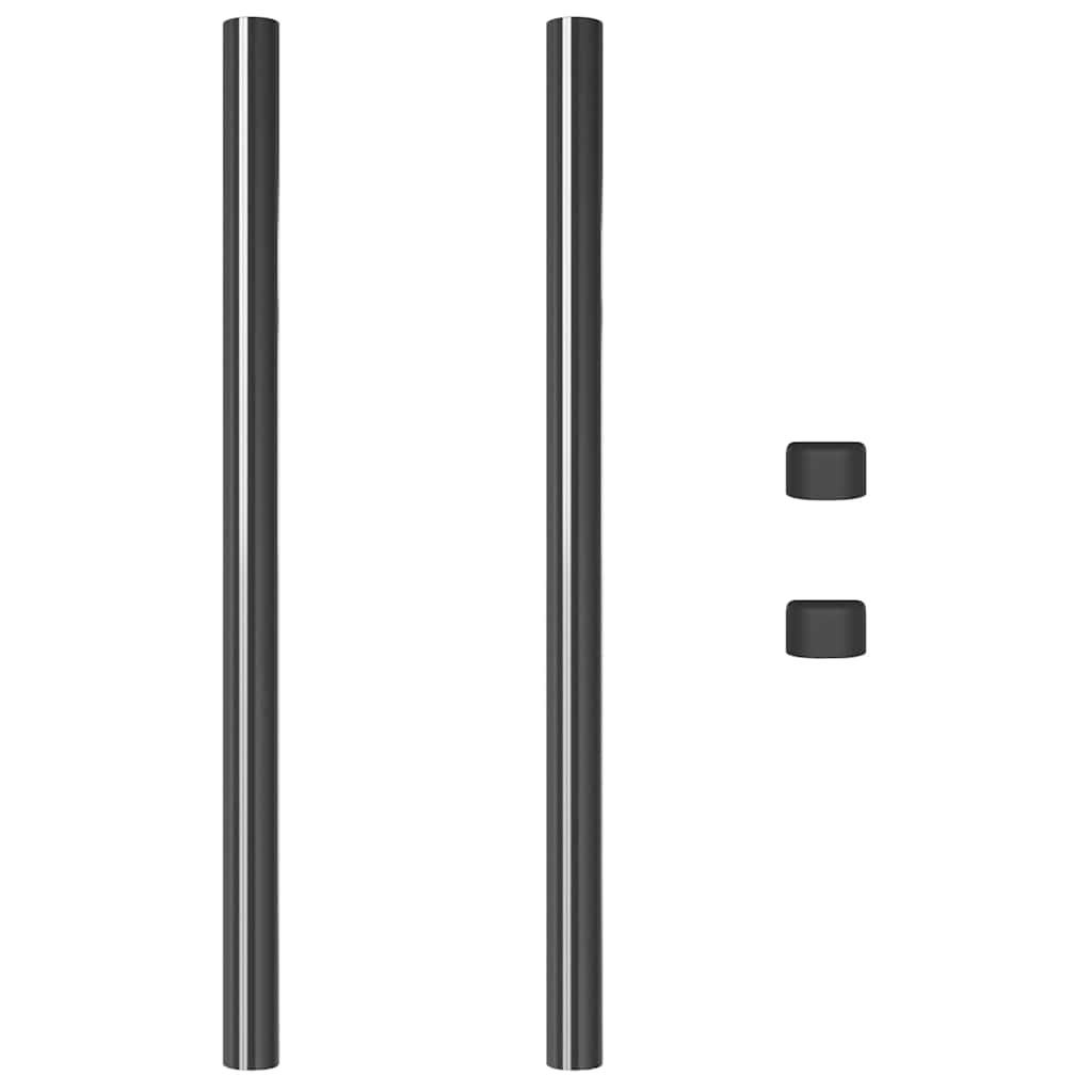 Palo recinzione in acciaio 2 pezzi grigio 80 cm