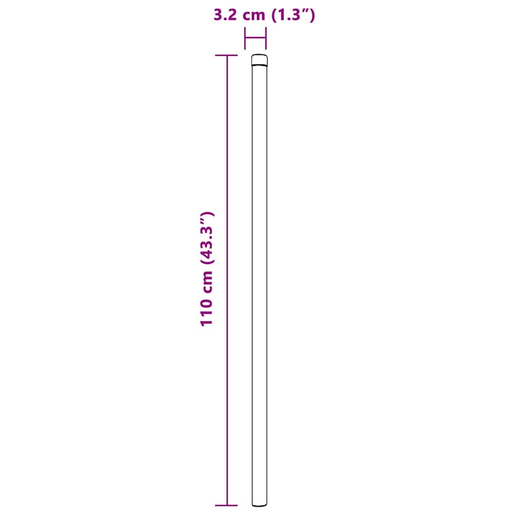 Palo per recinzione in acciaio 110 cm grigio - Confezione 2 pezzi