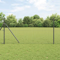 Palo della recinzione in acciaio verniciato a polvere grigio 130 cm - Set 2 pezzi