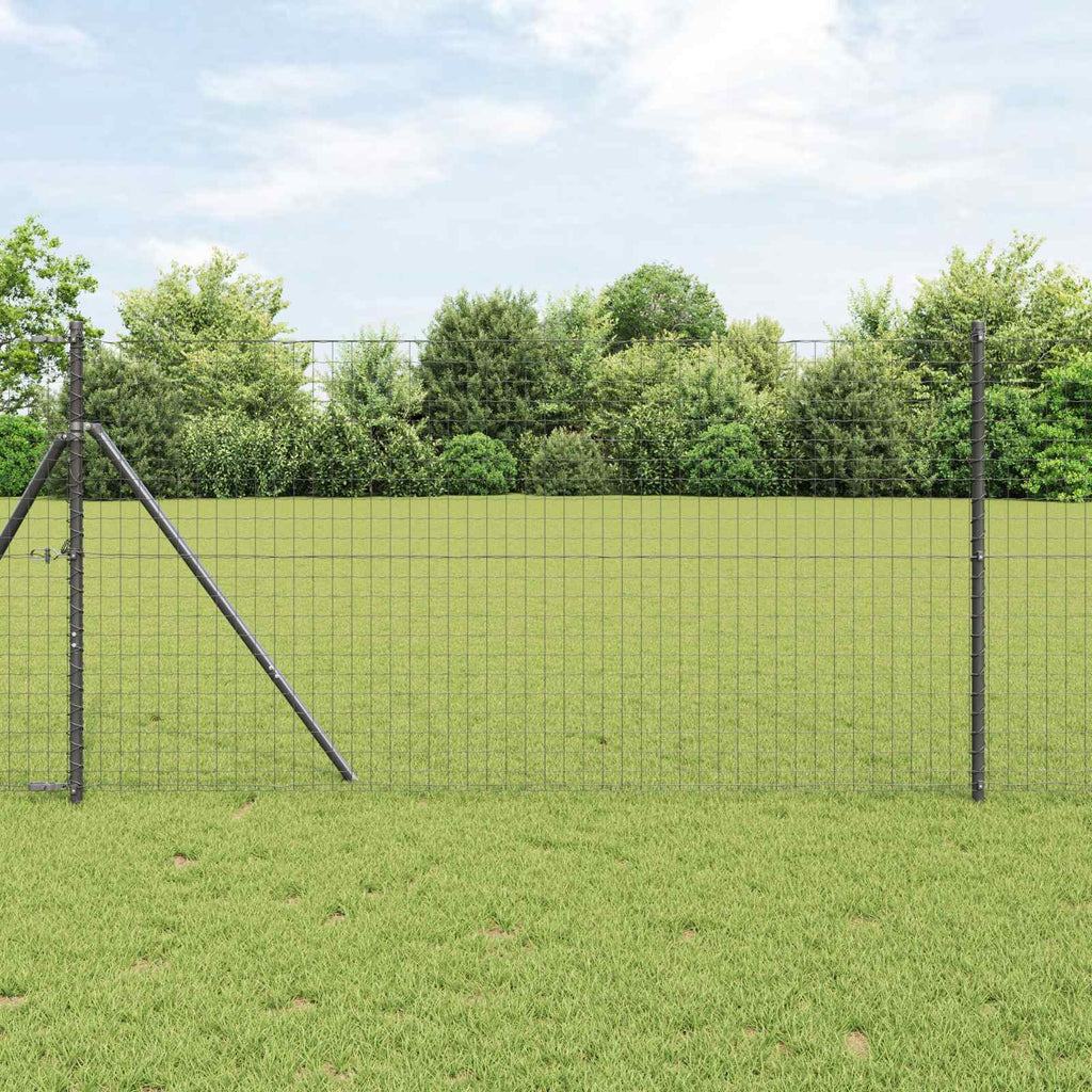 Palo per Recinzione Acciaio Verniciato a Polvere Grigio 160 cm - Set 2 Pezzi