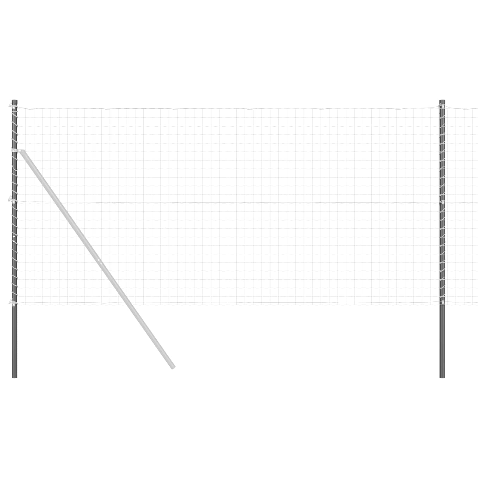 Palo per Recinzione Acciaio Verniciato a Polvere Grigio 160 cm - Set 2 Pezzi