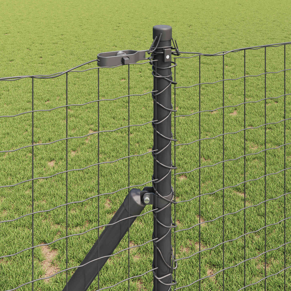 Palo per recinzione 12 pezzi acciaio grigio 180 cm