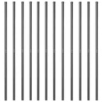 Palo Recinzione Acciaio Verniciato 200 cm - Set 12 Pezzi Grigio