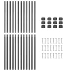 Palo Recinzione Acciaio Verniciato 200 cm - Set 12 Pezzi Grigio
