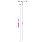 Palo Recinzione Acciaio Verniciato 200 cm - Set 12 Pezzi Grigio