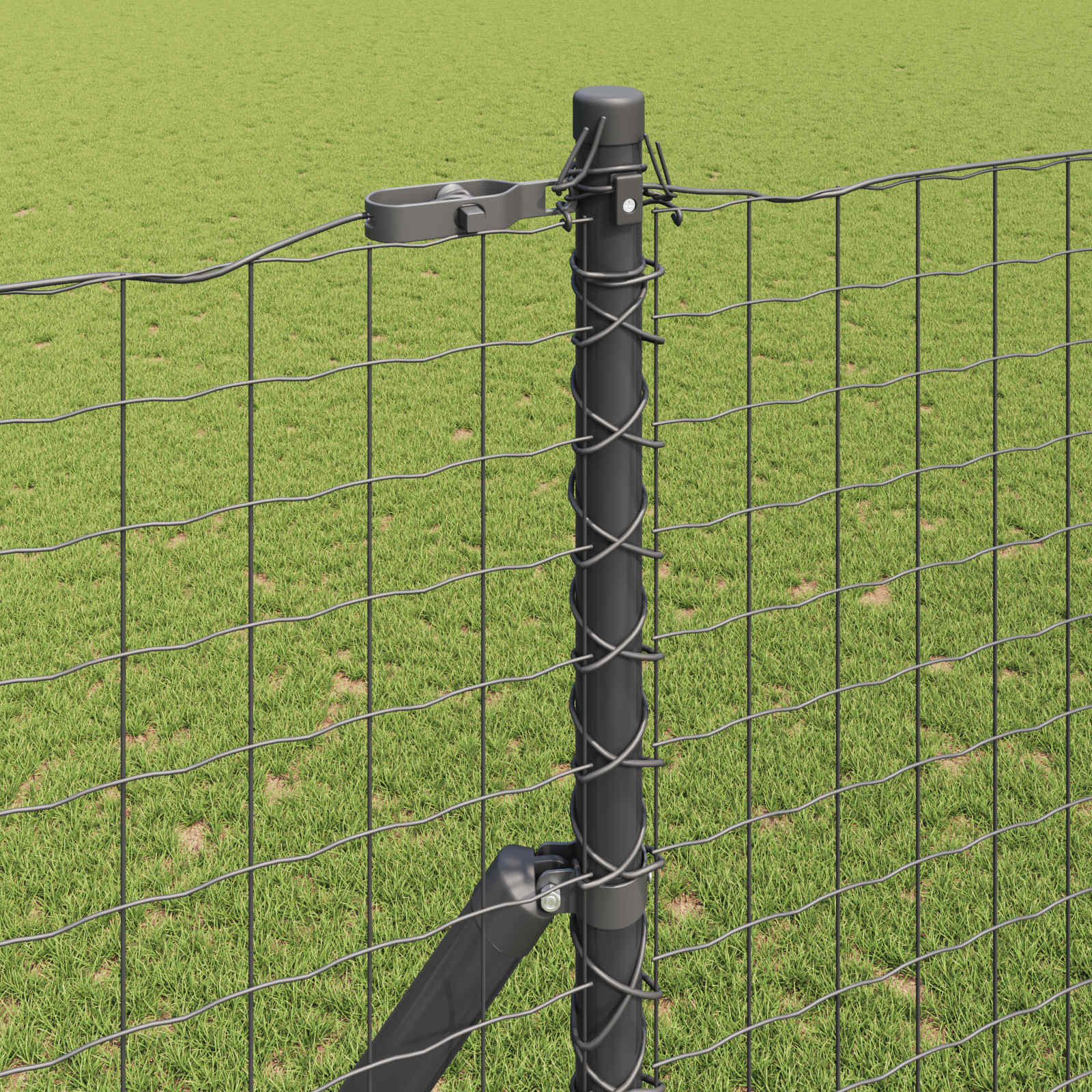 Palo recinzione acciaio 12 pezzi grigio 210 cm