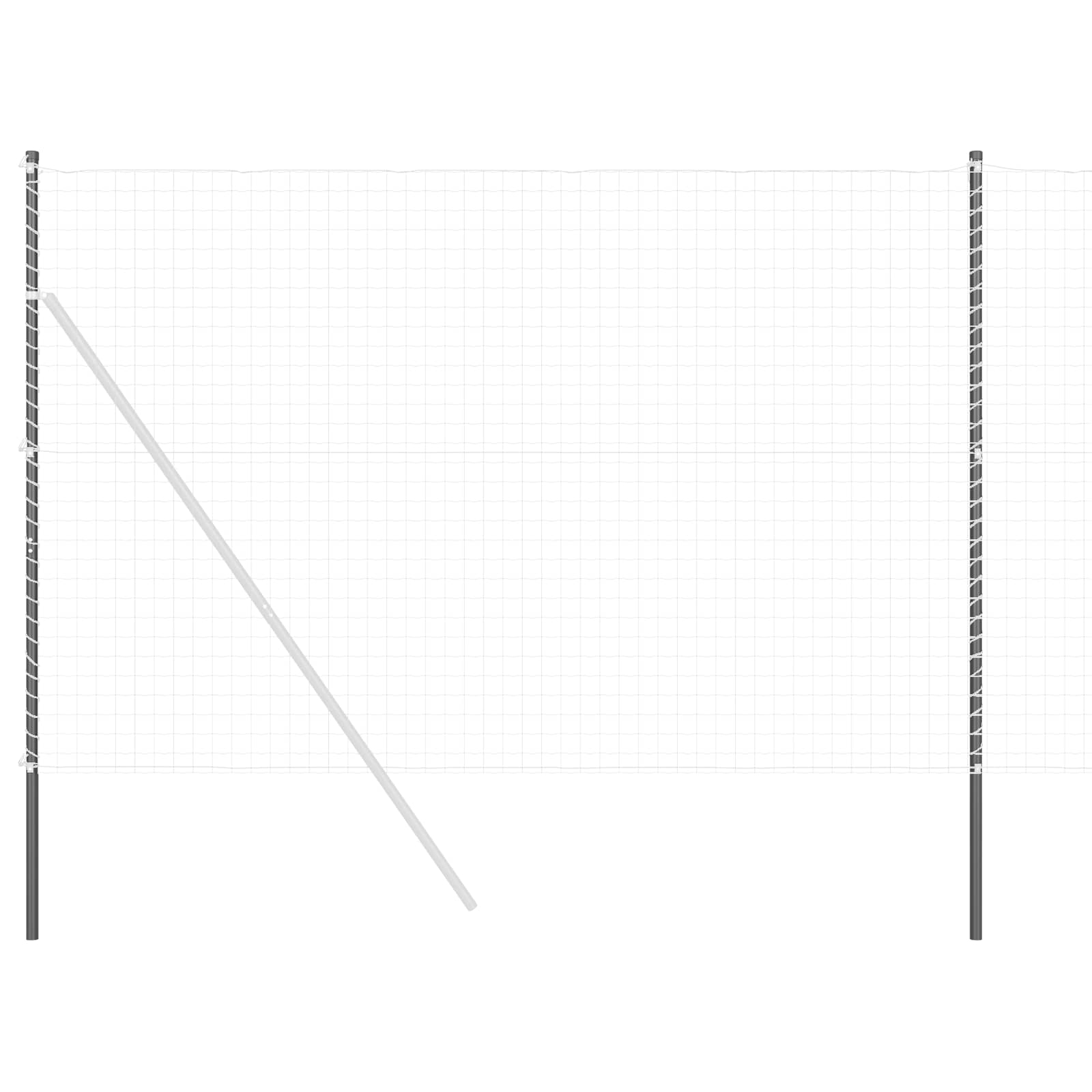 Palo recinzione acciaio 12 pezzi grigio 210 cm