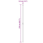 Palo recinzione acciaio 12 pezzi grigio 210 cm