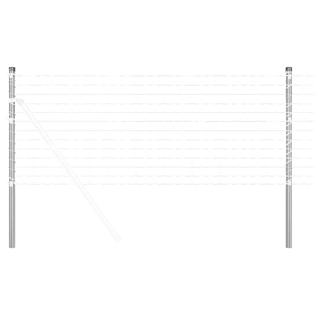 Palo della recinzione 12 pezzi Argento 50 cm