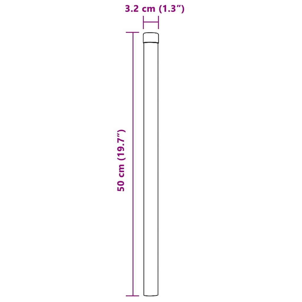 Palo della recinzione 12 pezzi Argento 50 cm