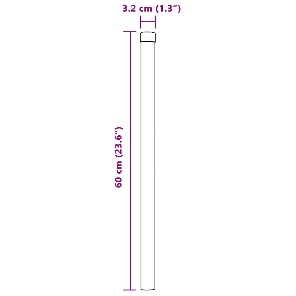 Palo della recinzione 2 pezzi Argento 60 cm