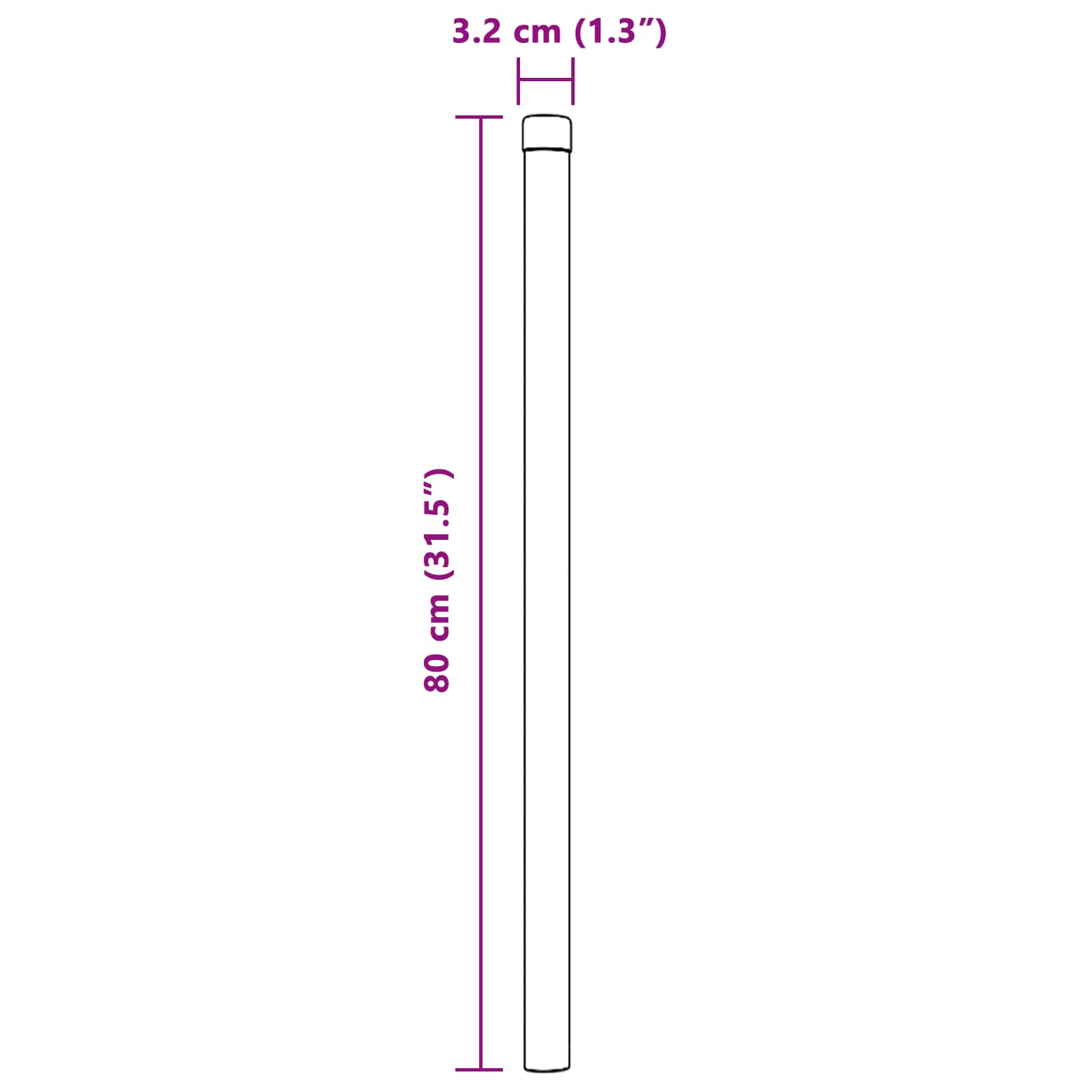 Palo della recinzione 2 pezzi Argento 80 cm