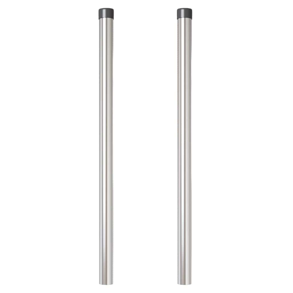 Palo recinzione 90 cm argento acciaio verniciato (confezione 2 pezzi)
