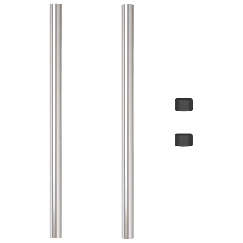 Palo recinzione 90 cm argento acciaio verniciato (confezione 2 pezzi)