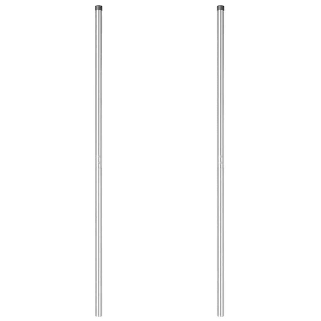 Palo recinzione acciaio verniciato 130 cm argento - Set 2 pezzi