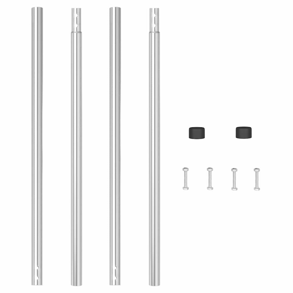 Palo recinzione acciaio verniciato 130 cm argento - Set 2 pezzi