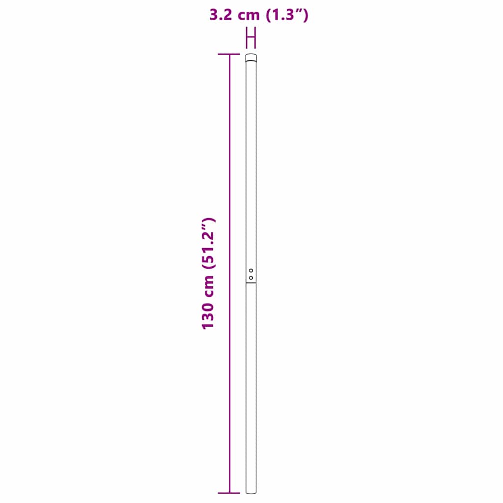 Palo recinzione acciaio verniciato 130 cm argento - Set 2 pezzi