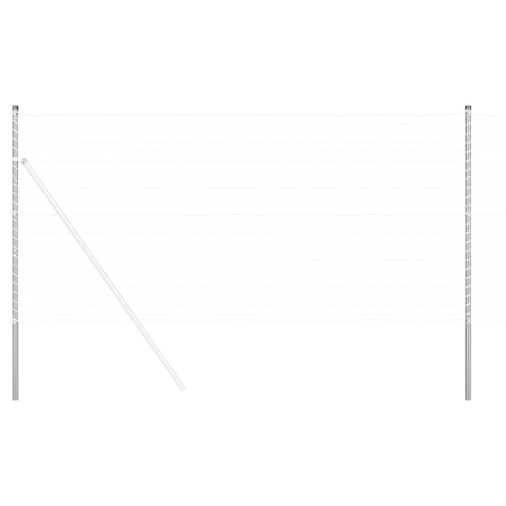 Palo della recinzione in acciaio argento 180 cm - Set 2 pezzi