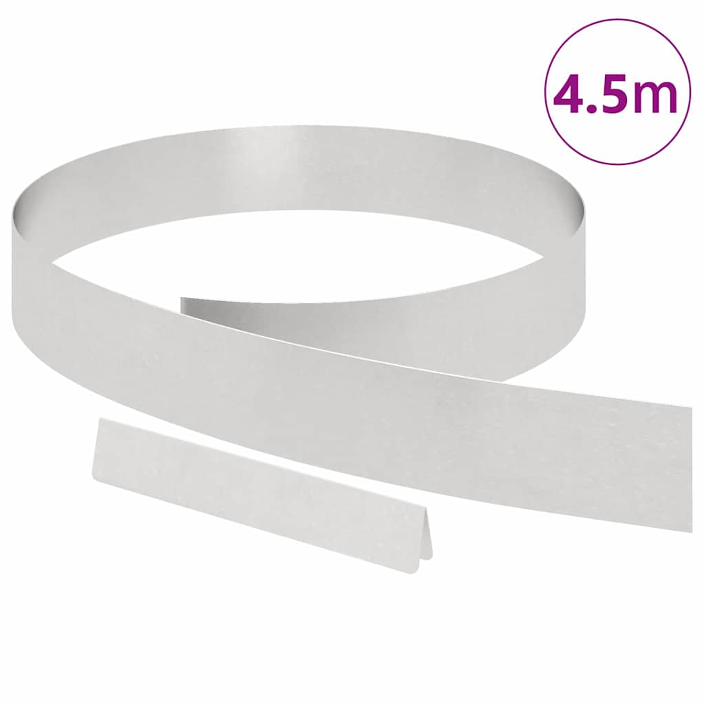 Bordura per Prato Argento Acciaio Inossidabile 450 x 10 cm