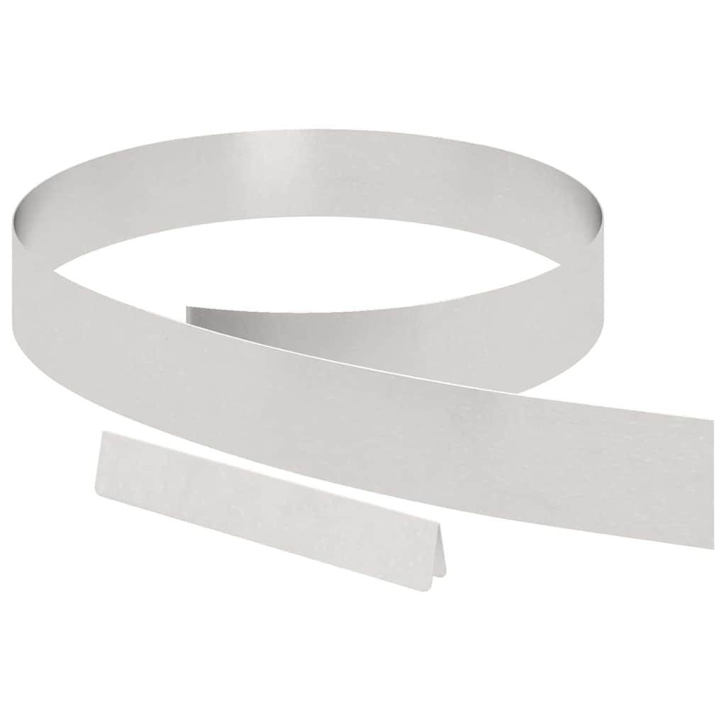Bordura per Prato 4 pezzi Argento 450 x 10 cm Acciaio Inossidabile