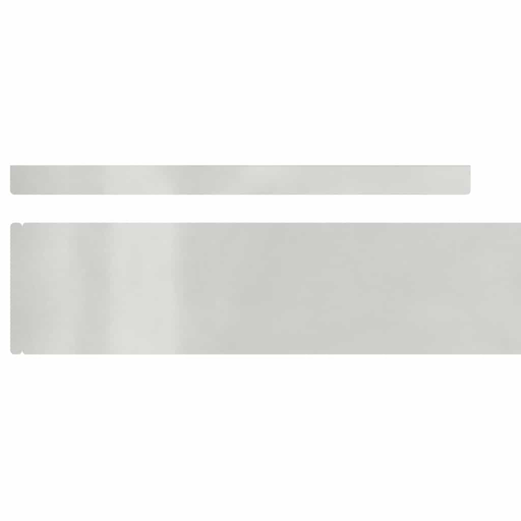 Bordura per Prato 4 pezzi Argento 450 x 10 cm Acciaio Inossidabile