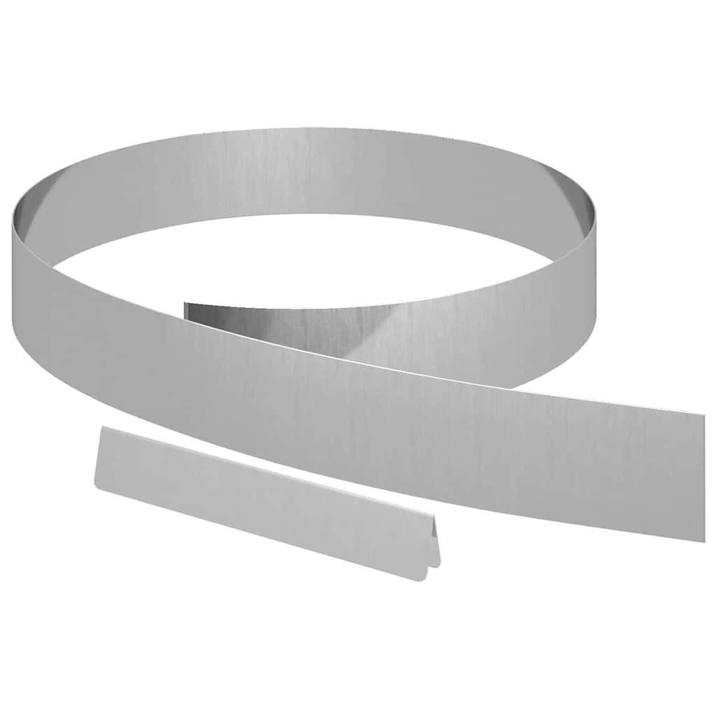 Bordura per Prato Argento 450 x 10 cm Acciaio Zincato